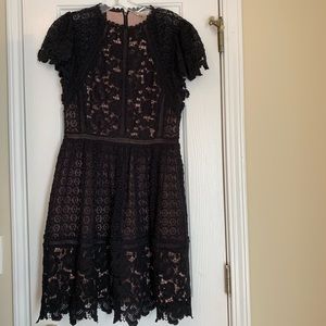 EUC Rebecca Taylor Black Lace Dress